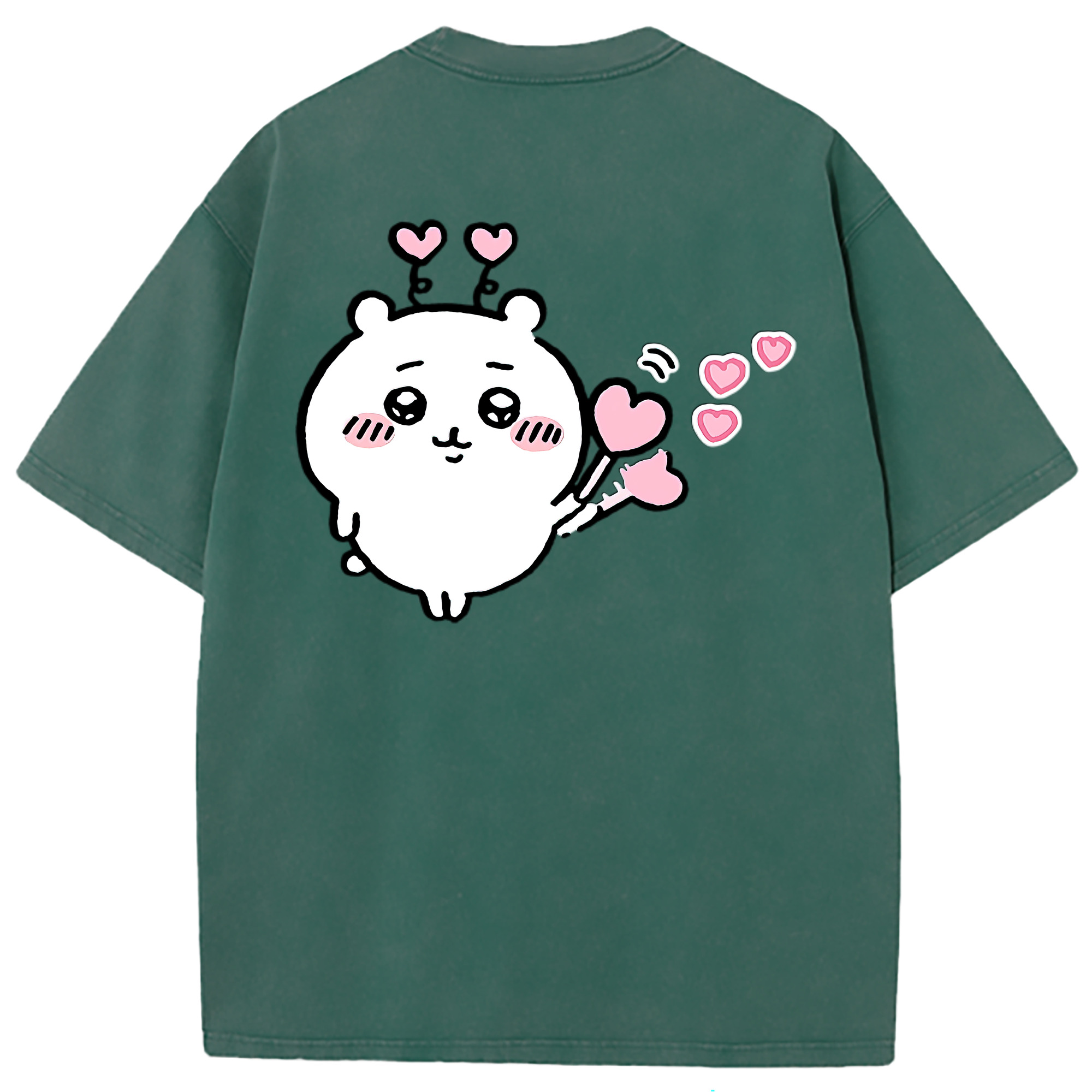（画像用） ちいかわ ちいかわ Chii-kawa chiikawa 綿100% ヴィンテージ風 半袖Tシャツ（背面プリント）
